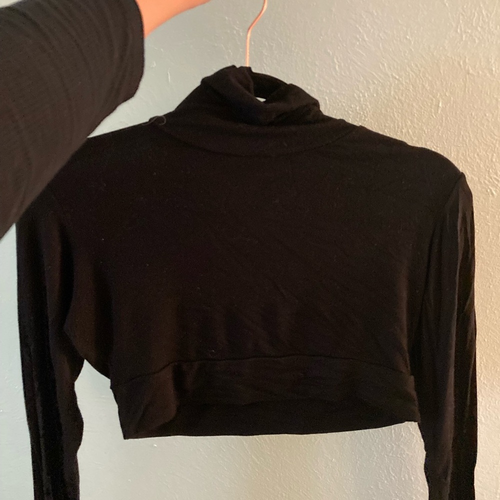 Black Turtleneck Long Sleeve Halftee